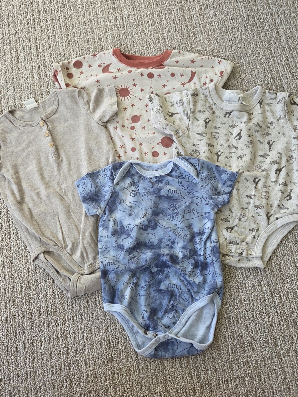 H&M Kids One-Piece Bodysuit Set - Blue, Cream, Beige, Rust